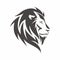 Silhouette Head Lion Logo, simply icon symbol mascot