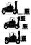 Silhouette of a heavy forklift truck.