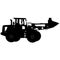 Silhouette of a heavy loaders with ladle. Vector