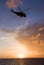 Silhouette of helicopter - Scotland Coast