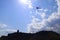 Silhouette of a Helicopter for Sightseeing Flying over Khor Virap Monastery, Town of Artashat near Armenian-Turkish Border