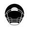 Silhouette helmet american football front view