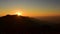 Silhouette of Himalayan mountain ranges and hills as the sun rises, viewed from the summit of Poon Hill, Nepal