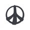 Silhouette of hippies symbol of peace. Vector illustration. Sign of pacifism and freedom. Community of people against war