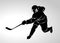 Silhouette of a hockey player