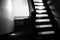 Silhouette of home stairs in black and white