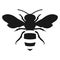 Silhouette honey bee icon flat design