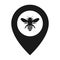 Silhouette honey bee icon. marker point map vector