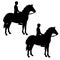 Silhouette of a horseman on a standing horse