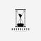 Silhouette hourglass timer logo vector illustration design