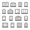 Silhouette house empty comfort windows estate building decoration icons set flat design template vector illustration