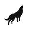 Silhouette of a howling wolf or a dog barking, Stock Vector illustration isolated on white background