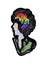 Silhouette of a human head with brains. LGBT gay pride parade. Equality of human rights. Pride flag.