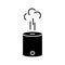 Silhouette Humidifier with steam jet. Outline icon of cylindrical electronic device for wetting air. Fight against dry skin, good