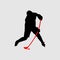 Silhouette of ice hockey sport in high detailed vector. Minimal symbol.