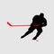 Silhouette of ice hockey sport in high detailed vector. Minimal symbol.