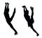 Silhouette Ice Skater Couple High Kick