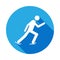 Silhouette Ice skating athlete isolated icon with long shadow. Winter sport games discipline signs and symbols can be used for web