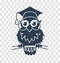 Silhouette icon back to school owl