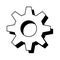 Silhouette icon of a gear in shadow. Vector.