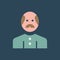 Silhouette icon grandfather with mustache