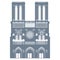 silhouette icon of notre dame cathedral in paris, french landmark