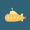 Silhouette icon submarine. Flat vector illustration.