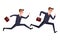 Silhouette illustration of a businessman running with briefcase, business, energetic, dynamic concept art