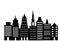 Silhouette illustration of tall buildings, offices, hotels