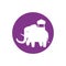 Silhouette indian elephant festival purple bakcground