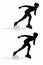 Silhouette inline skater. vector draw