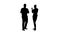 Silhouette International happy smiling man and woman showing thumbs up.