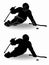 Silhouette of invalid ice hockey player, vector drawing