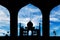 Silhouette of an Islamic prayer hall-house