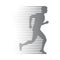 Silhouette of Isolated Man Run with Moving Lines