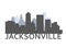 Silhouette of Jacksonville, Florida - skyline of downtown of Jacksonville