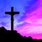 Silhouette of jesus christ with wanderful sky.Elegant Holly week design. Ascension Day of Jesus Christ background. Beautiful