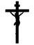 Silhouette of Jesus crucifixion isolated