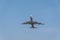 Silhouette of jet taking off into the skies