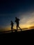 Silhouette of a jogger in sunrise