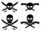 Silhouette of the Jolly Roger with crossed saber and pistol