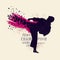 Silhouette of Judo Fighter for Sports concept.