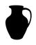 Silhouette of a jug. Jug with handle and spout - vector black silhouette for a logo or icon. Sign or icon - pottery - jug. Ceramic