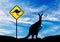 Silhouette of a kangaroo with a baby