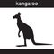 Silhouette Kangaroo In Grunge Design Style Animal Icon