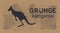 Silhouette Kangaroo In Grunge Design Style Animal Icon