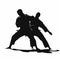 Silhouette Karate Ji Fighting , Shadow Karate Sport illustration