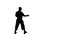 Silhouette of a karate man exercising against