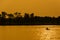 Silhouette of Kayaking in Twilight time