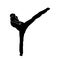 silhouette of a kickboxer athlete kicking action pose.